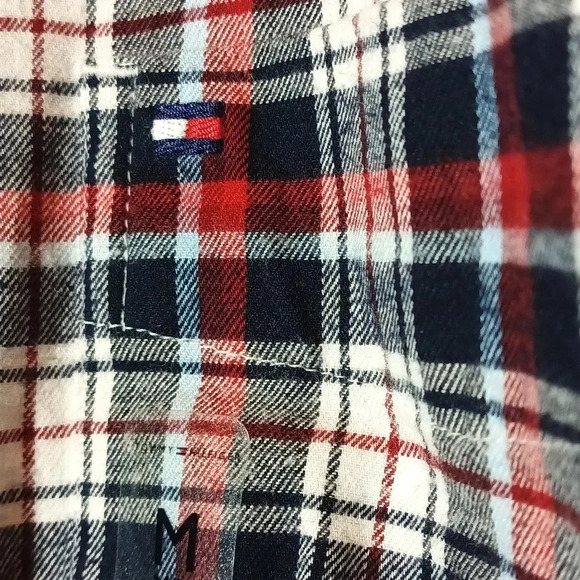 Tommy Hilfiger men's plaid flannel cotton/elastin classic fit button down medium - Picture 10 of 14